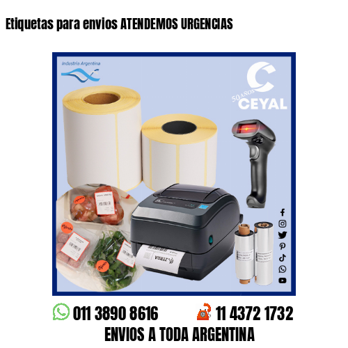 Etiquetas para envios ATENDEMOS URGENCIAS
