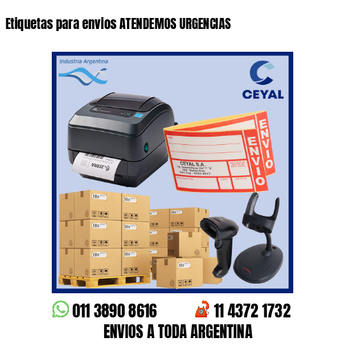 Etiquetas para envios ATENDEMOS URGENCIAS