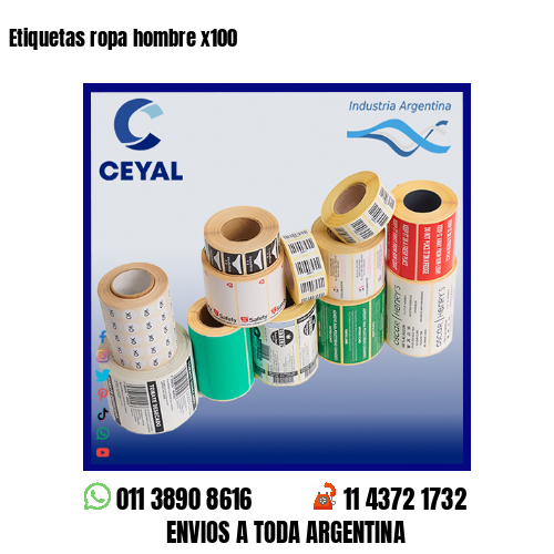 Etiquetas ropa hombre x100