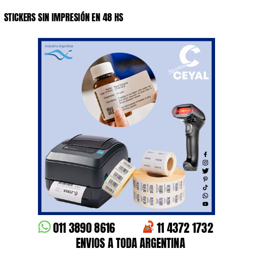 STICKERS SIN IMPRESIÓN EN 48 HS