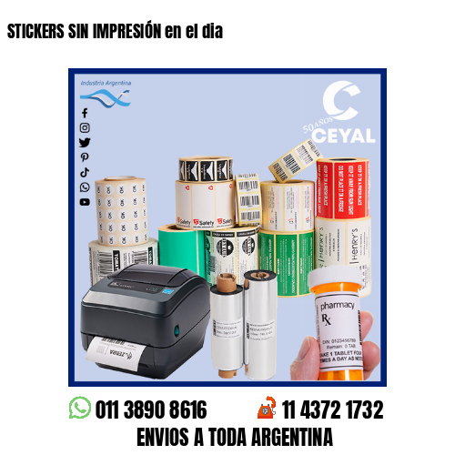 STICKERS SIN IMPRESIÓN en el dia