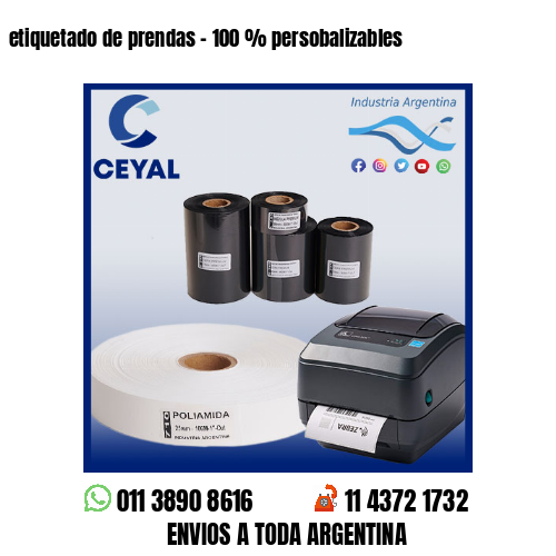 etiquetado de prendas – 100 % persobalizables