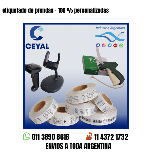etiquetado de prendas – 100 % personalizadas