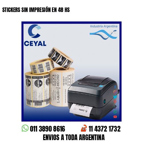 STICKERS SIN IMPRESIÓN EN 48 HS