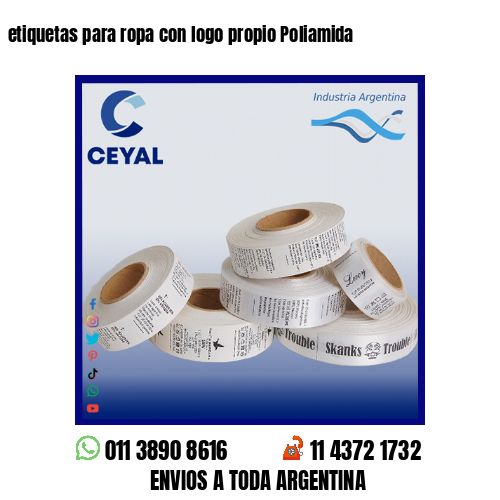 etiquetas para ropa con logo propio Poliamida