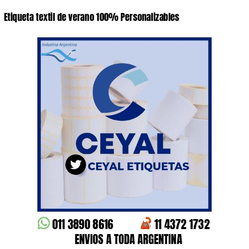 Etiqueta textil de verano 100% Personalizables