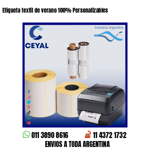 Etiqueta textil de verano 100% Personalizables