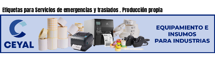 Etiquetas para Servicios de emergencias y traslados . Producción propia