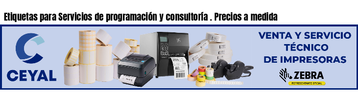 Etiquetas para Servicios de programación y consultoría . Precios a medida