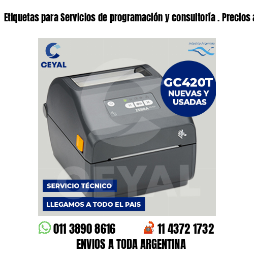 Etiquetas para Servicios de programación y consultoría . Precios a medida