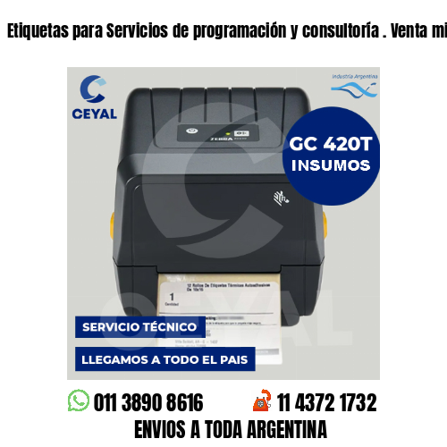 Etiquetas para Servicios de programación y consultoría . Venta minorista
