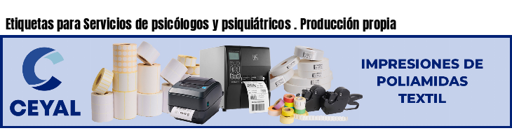 Etiquetas para Servicios de psicólogos y psiquiátricos . Producción propia