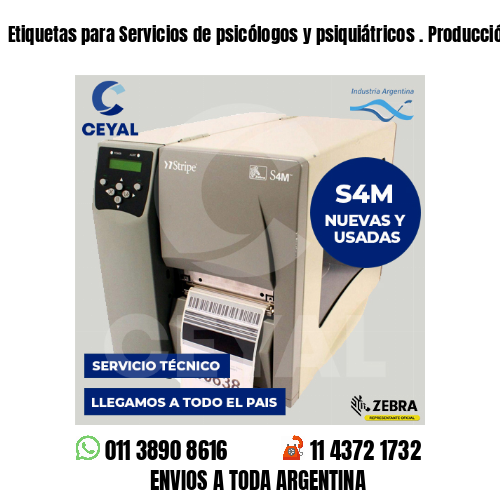 Etiquetas para Servicios de psicólogos y psiquiátricos . Producción propia