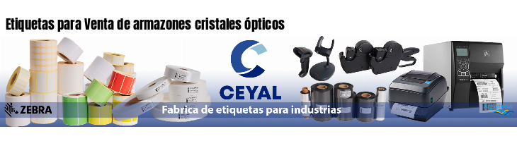 Etiquetas para Venta de armazones cristales ópticos