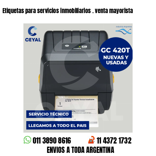 Etiquetas para servicios inmobiliarios . venta mayorista