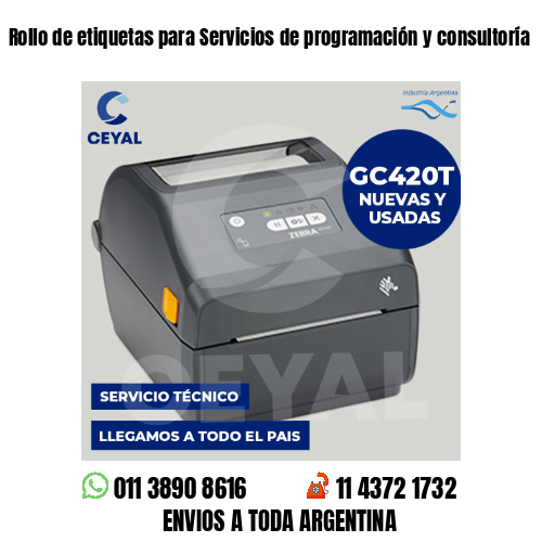 Rollo de etiquetas para Servicios de programación y consultoría