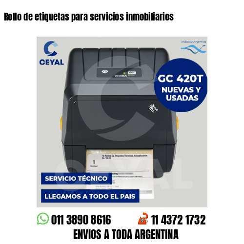 Rollo de etiquetas para servicios inmobiliarios