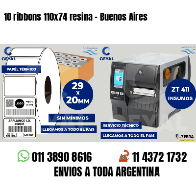 10 ribbons 110x74 resina - Buenos Aires