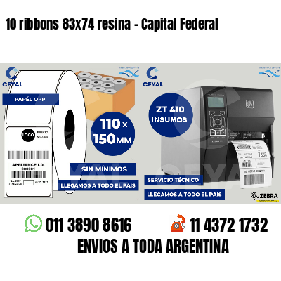 10 ribbons 83x74 resina - Capital Federal