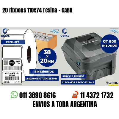 20 ribbons 110x74 resina - CABA