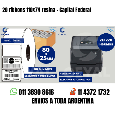 20 ribbons 110x74 resina - Capital Federal