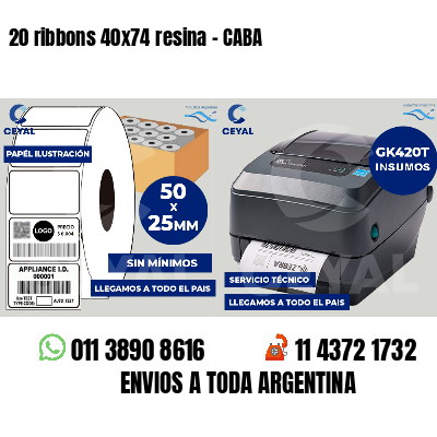 20 ribbons 40x74 resina - CABA
