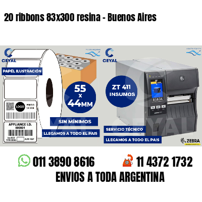 20 ribbons 83x300 resina - Buenos Aires