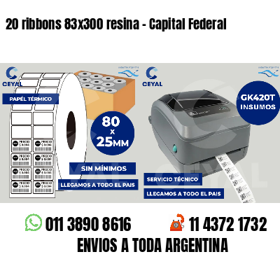 20 ribbons 83x300 resina - Capital Federal