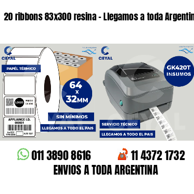 20 ribbons 83x300 resina - Llegamos a toda Argentina