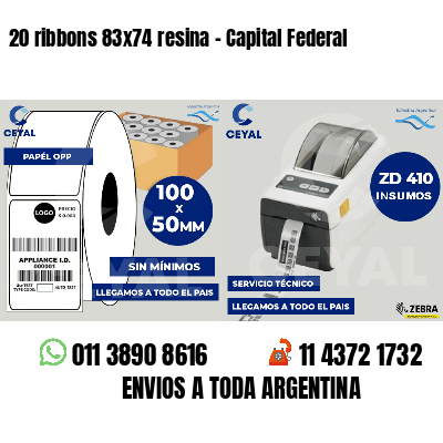 20 ribbons 83x74 resina - Capital Federal