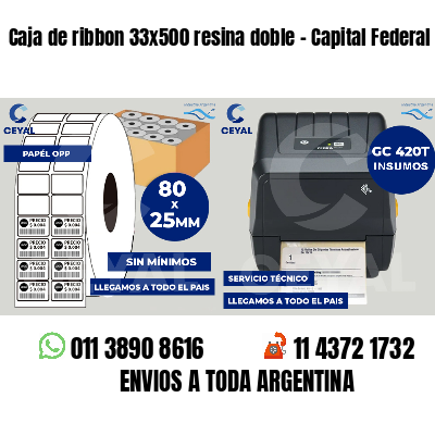 Caja de ribbon 33x500 resina doble - Capital Federal