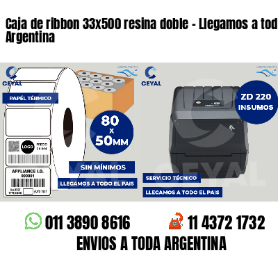 Caja de ribbon 33x500 resina doble - Llegamos a toda Argentina