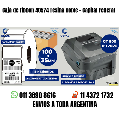 Caja de ribbon 40x74 resina doble - Capital Federal