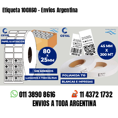 Etiqueta 100X60 - Envíos Argentina