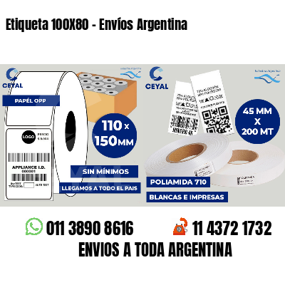 Etiqueta 100X80 - Envíos Argentina