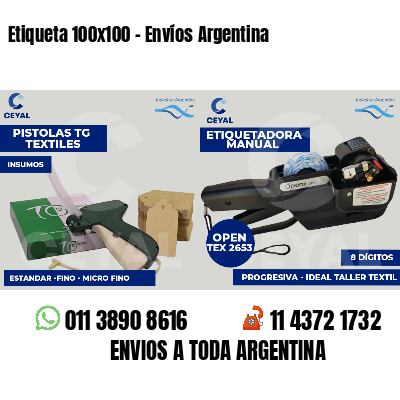 Etiqueta 100x100 - Envíos Argentina