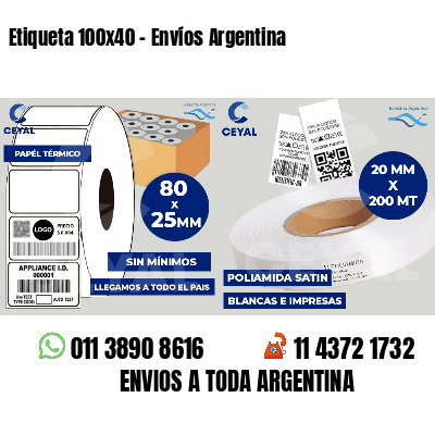Etiqueta 100x40 - Envíos Argentina