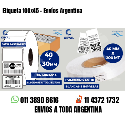 Etiqueta 100x45 - Envíos Argentina
