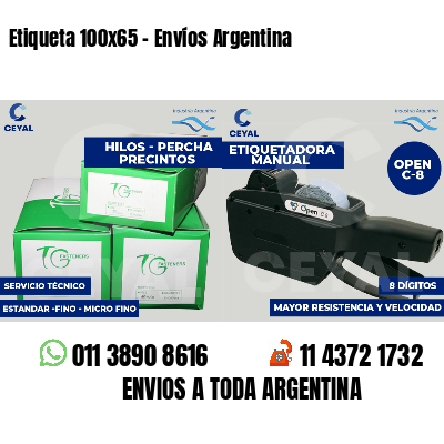 Etiqueta 100x65 - Envíos Argentina