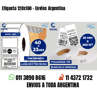 Etiqueta 120x100 - Envíos Argentina