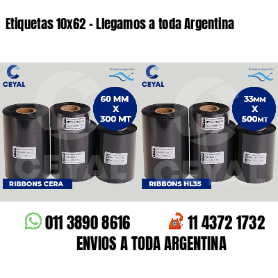 Etiquetas 10x62 - Llegamos a toda Argentina