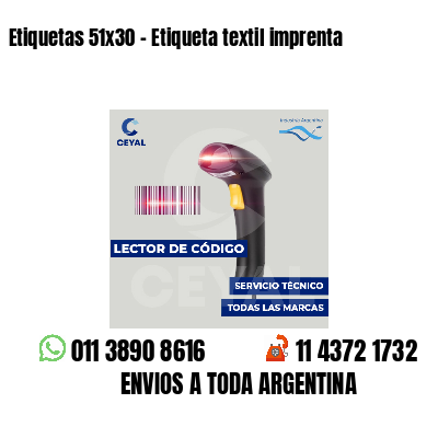 Etiquetas 51x30 - Etiqueta textil imprenta