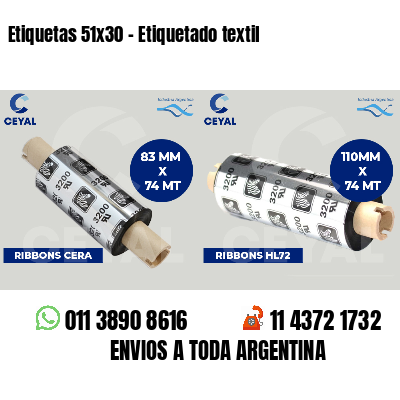 Etiquetas 51x30 - Etiquetado textil