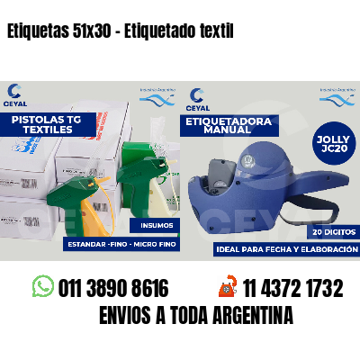 Etiquetas 51x30 - Etiquetado textil