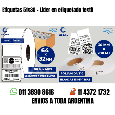 Etiquetas 51x30 - Líder en etiquetado textil