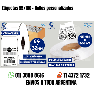 Etiquetas 55x100 - Rollos personalizados