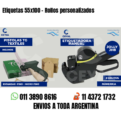 Etiquetas 55x100 - Rollos personalizados