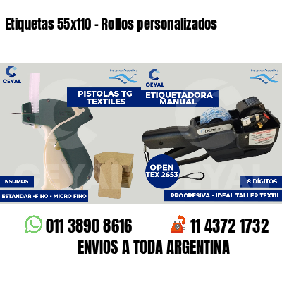 Etiquetas 55x110 - Rollos personalizados