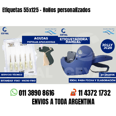 Etiquetas 55x125 - Rollos personalizados