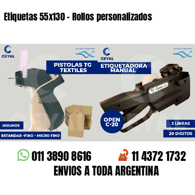 Etiquetas 55x130 - Rollos personalizados